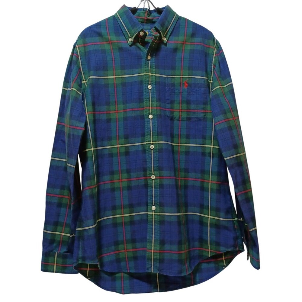 Ralph Lauren Cotton Plaid Button Down Shirt Mens‎ M Classic Preppy Old Money